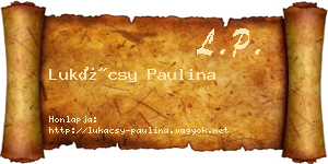 Lukácsy Paulina névjegykártya